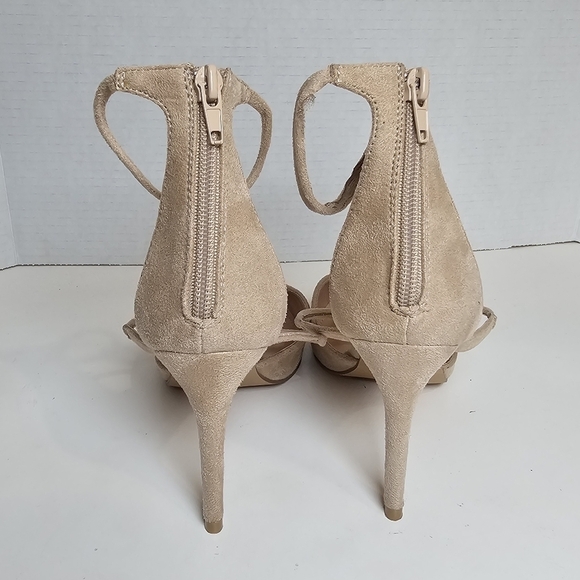 Lulus Lovelee Light Nude Suede Pointed-Toe Ankle Strap Pumps - Picture 6 of 8